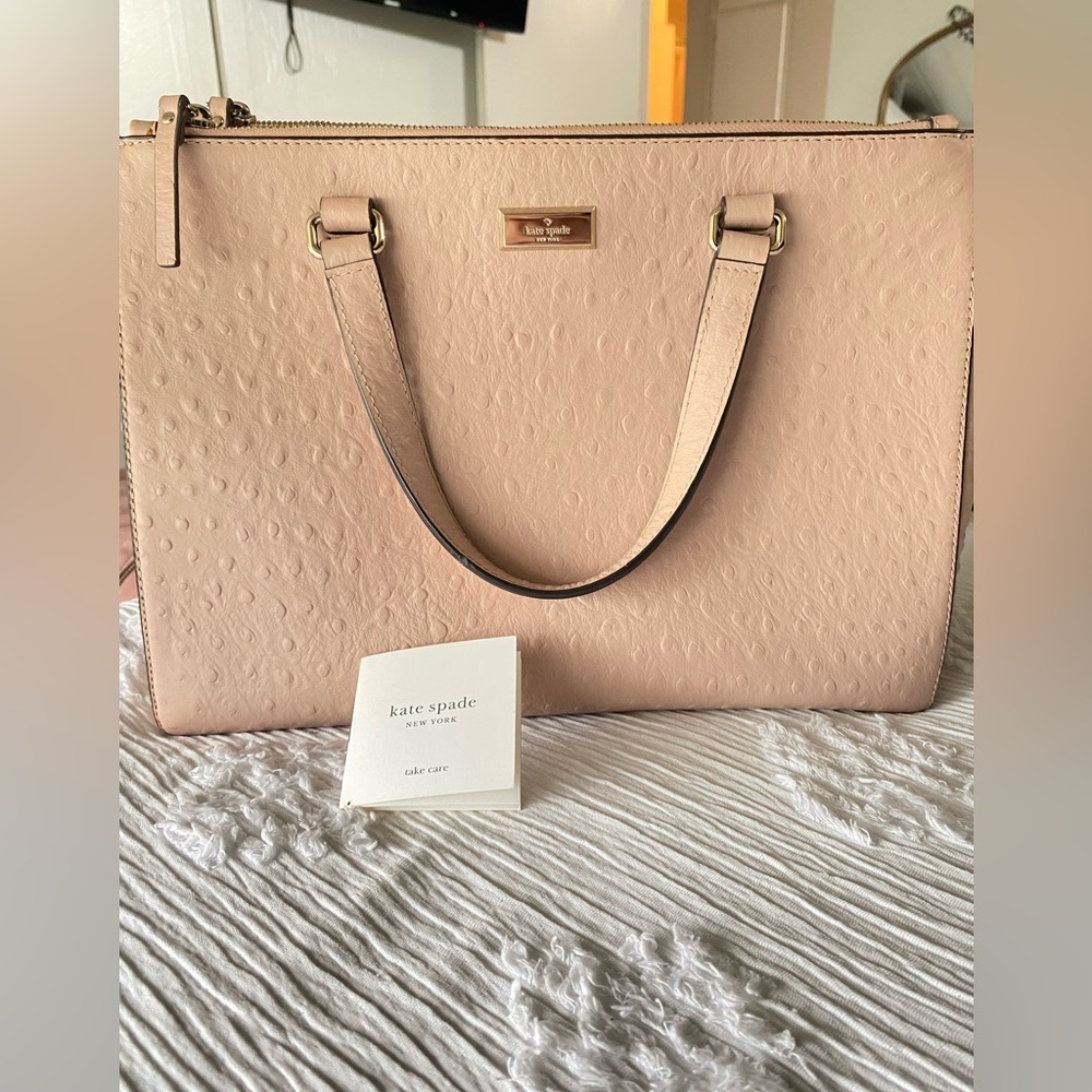 Kate Spade Blush Textured Tote with strap